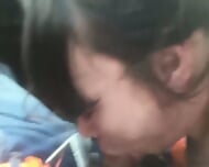 Car Blowjob In Public, Cum In Deepthroat