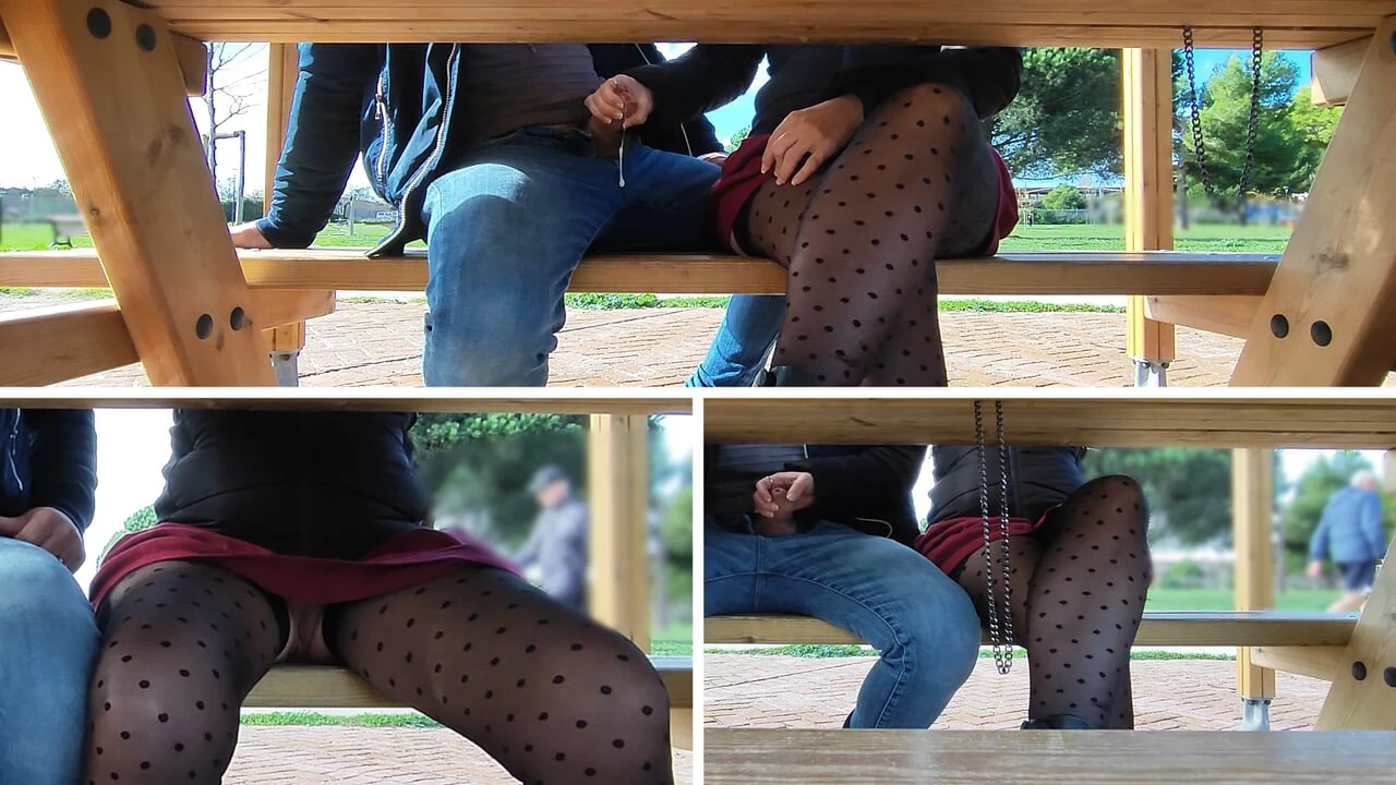 Flashing my dick in front of a hot girl in public park and help me cumshot It’s very risky with people walking around